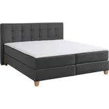 Home Affaire Boxspringbett »Moulay«, inkl. Topper, in Überlänge 220 cm, 3 Härtegrade, auch in H4 grau