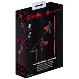 CELLY Gaming-Kopfhörer Jack 3,5, Rot/Schwarz