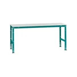 Manuflex Grundtisch UNIVERSAL Standard, Tischplatte Melamin, 2000x800, wasserblau