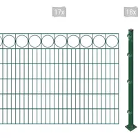 Arvotec Doppelstabmattenzaun ARVOTEC "ESSENTIAL 120 zum Aufschrauben "Ring" mit Zierleiste", grün (dunkelgrün), H:120cm, Stahl, Kunststoff, Zaunelemente, Zaunhöhe 120 cm, Zaunlänge 2 - 60 m