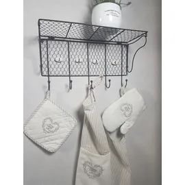Ambiente Haus Wandregal Draht mit Haken onesize Braun