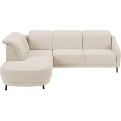 Ecksofa SIT & MORE "Blues L-Form", beige, B:258cm H:93cm T:249cm, 100% Polyester, Sofas, wahlweise mit Klapptisch und USB
