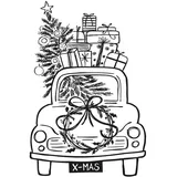 Rayher Motivstempel Driving Home for Christmas 7,0 x 10,0 cm, 1 St.