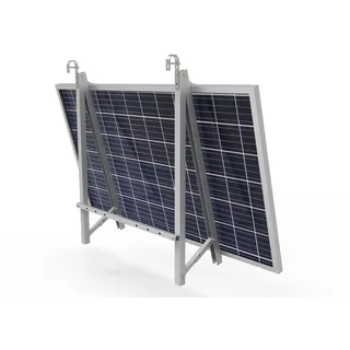 Halterung Aufständerung von Solarmodulen Balkonkraftwerken für Balkon, Flachdach, vertikale Wand und Boden (für Balkongeländer mit rundem Handlauf, 1.00, Set)