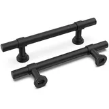 LONTAN 5 Stück Möbelgriffe Schwarz Küchengriffe Möbelgriff 96mm lochabstand Griffe Schrankgriffe Schubladengriffe Schranktürgriffe Edelstahl