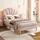 Flieks Polsterbett 90 x 200 cm Massivholz rosa