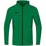 Trainingsjacke mit Kapuze Kinder sportgrün/schwarz 140