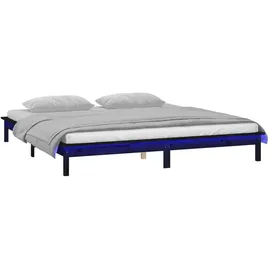 vidaXL Massivholzbett 200x200 cm schwarz