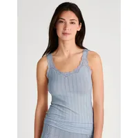 CALIDA Etude Toujours Tank Top Damen, mit Swiss+Cotton-Gütesiegel, edle Nadelstreifen-Optik, mit Spitze, Nadelstreifen-Design, Cotton-Mix, elastisch