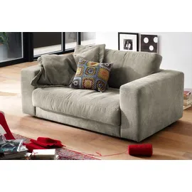 KAWOLA Doppelsessel MADELINE Cord 170 x 86 x 0 cm Grau mit Kissen, Rollen