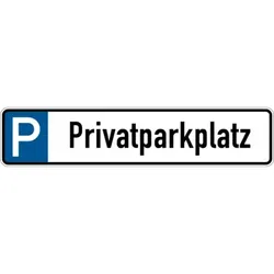 Parkplatzkennzeichen, P-Privatparkplatz, 113x523mm, Alu geprägt - 523x113x0.45 mm Aluminium geprägt