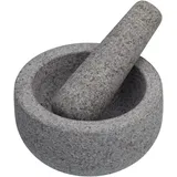 Master Class Mörser und Stößel-Set aus porenfreiem Granit 12 x 9 cm Grau