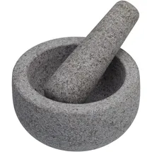 Master Class Mörser und Stößel-Set aus porenfreiem Granit 12 x 9 cm Grau