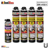Brandschutzschaum B1 Bauschaum 4x 750ml 1x Reiniger Montageschaum Pistolenschaum