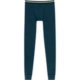 SCHIESSER Lange Unterhose 95/5 mit Kontrastbund blau 152