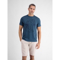 LERROS T-Shirt LERROS T-Shirt mit Brust-Print blau M