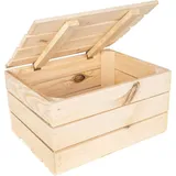 Creative Deco Holzkiste 40 x 30 x 22 cm 22-tlg. beige