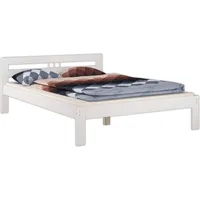 Erst-Holz Erst-Holz, Einzelbett weiß Bettgestell Kiefer massiv Bettrahmen 120x200 Futonbett ohne Rollrost 60.64-12 W oR