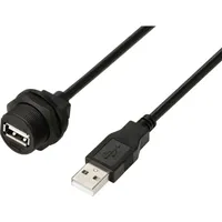 TRU Components USB 2.0-Kabel mit USB-A-Buchse auf IP67-USB-A-Stecker, 0,5