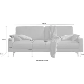 creation by rolf benz 3-Sitzer "CR.450, Designsofa, Loungesofa", grau (fehgrau 062, 36), B:204cm H:85cm T:95cm, Jacquard-Flachgewebe Diane 1 Q2 (55% Polyacryl 45% Polyester), CREATION BY ROLF BENZ, Sofas, Armlehne niedrig, Fuß chromfarben glänzend, Breite 204 cm