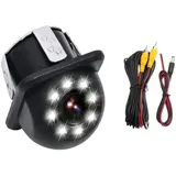 Riloer Auto-Rückfahrkamera, 12V HD-Rückfahrkamera, wasserdichte CMOS-Rückfahrkamera für Autos, Minivans, mit 8 Infrarot-Nachtsicht-s, 170° Weitwinkel