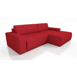 mebloland Ecksofa TOTI mit Schlaffunktion. Farbe: Rot 13. - Rot