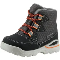 PEPINO by RICOSTA Emil WMS: Mittel Lauflernschuh Winterstiefel, Babyschuh, Schnürstiefel mit herausnehmbarer Innensohle grau|orange 27 EU