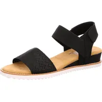 SKECHERS Damen Desert KISS Knöchelriemchen Sandalen, Black Microfiber Suede/Gore Trim, 41