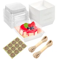 PIPITA Backkartons, kleine Dessertboxen, 10,2 cm, Mini-Kuchenboxen, transparente Leckerli-Boxen, Einweg-Kuchenbehälter für Macarons, Erdbeeren, Backwaren, 50 Stück