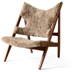 Audo - Knitting Chair, Walnuss natur / Sheepskin Sahara