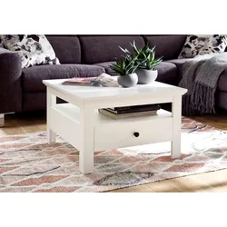 Couchtisch HOME AFFAIRE "Örebro", weiß, B:70cm H:45cm T:70cm, Tische, Couchtisch Holz-Couchtische Eckige Couchtische, Couchtisch mit Schubkasten & Vollauszug - (B/T/H) 70/70/46 cm