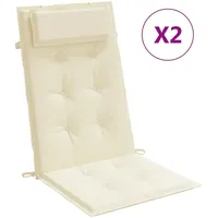 VidaXL Hochlehner-Auflagen 2 Stk. Creme Oxford-Gewebe