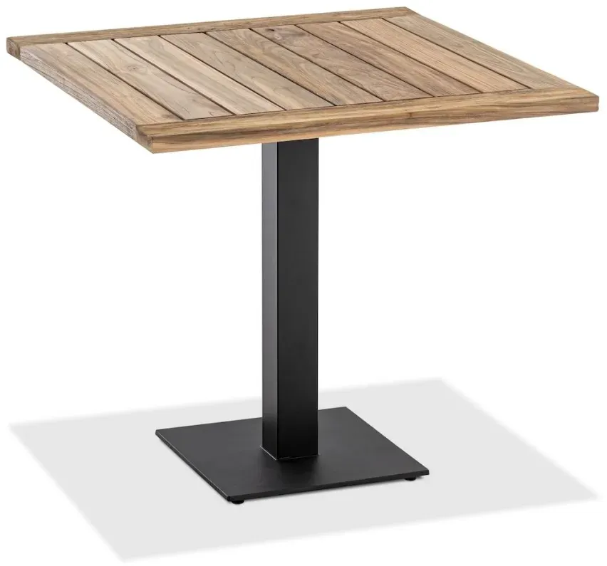 Klapptisch Bistro anthrazit quadratisch - 95 x 95 cm Teak recycled