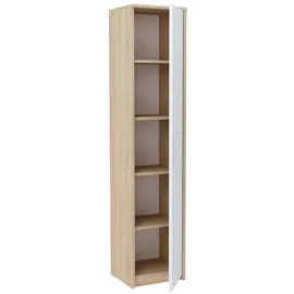 matkam Schmaler Schrank 40 x 182 x 35 cm Sonoma Eiche/Weiß