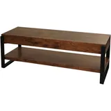 Mendler TV-Rack HWC-L53, Fernsehtisch Lowboard TV-Tisch, Metall 42x120x44cm - dunkle Wildeiche