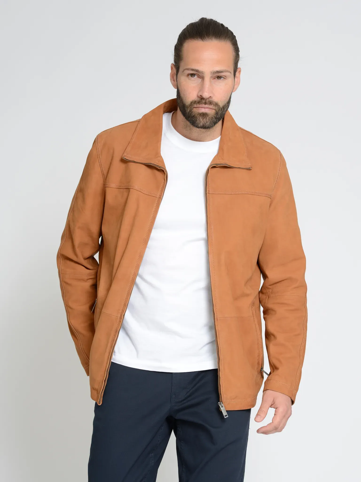 Lederjacke JCC "31022147", Herren, Gr. 62, braun (cognac), Oberstoff: 100% Lammleder / Innenfutter oberer Teil: 100% Polyester /Innenfutter unterer Teil: 100% Baumwolle / Ärmelfutter: 100% Polyester, Jacken