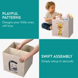 Navaris Aufbewahrungsbox Kinderzimmer 33 x 33 cm 4-tlg. beige