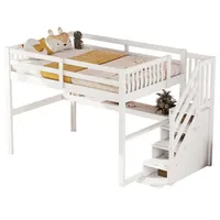 XDOVET Hochbett ,140x 200 ,Kinderhochbett, mit Stauraumschubladen und Unterbettschreibtisch,