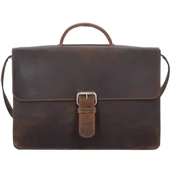 Plevier Retro Zeppelin Aktentasche Leder 43.5 cm Laptopfach  braun