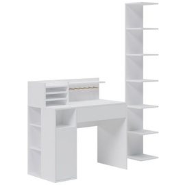 Vicco Schreibtisch, Weiß, 2 Teile, mit Bücherregal