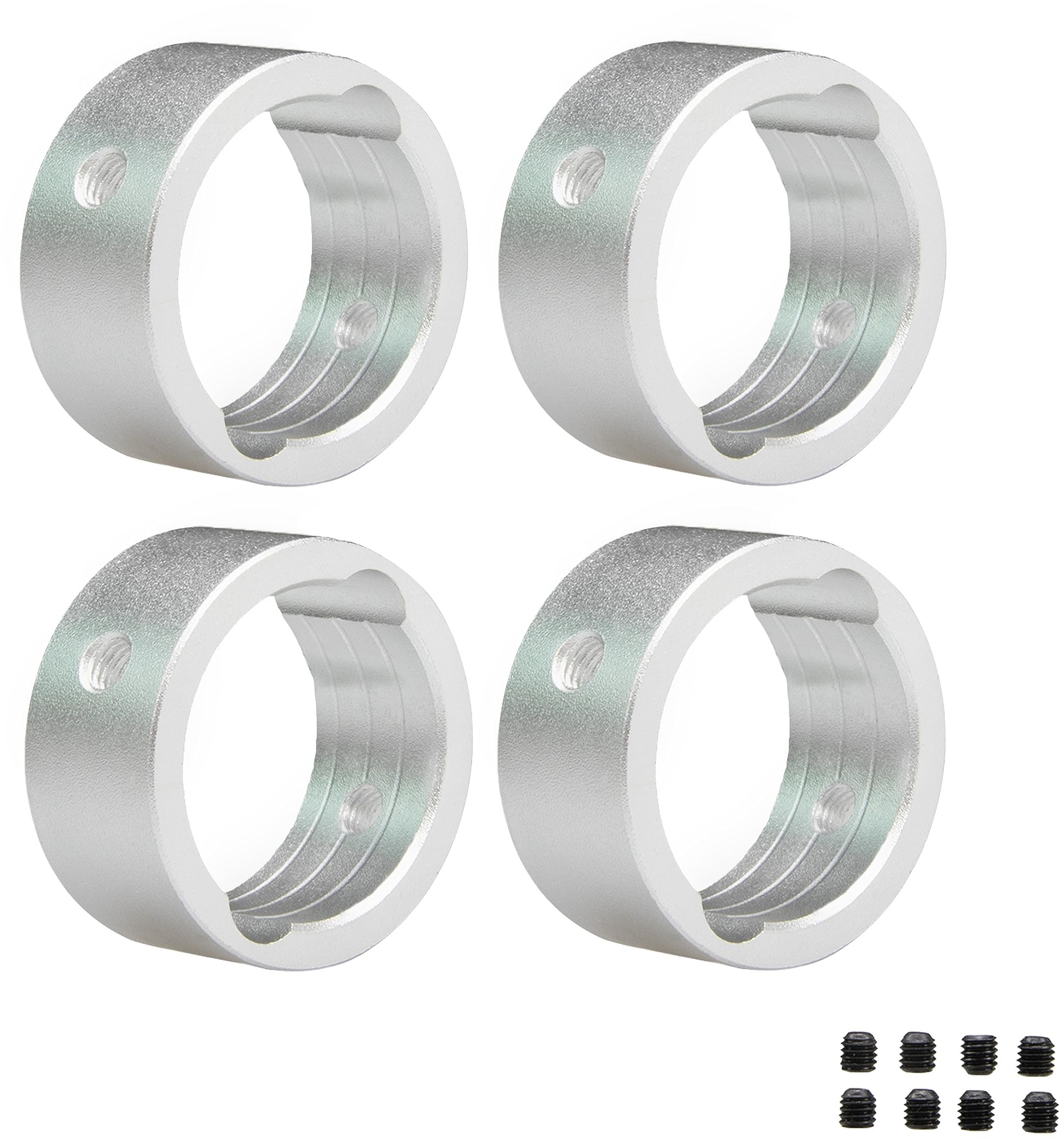 Levigo 4 Stück 17 mm RC Aluminium Gelenkschale Verstärkter Ring Kompatibel mit TRAXXAS 1/6 4WD XRT 8S-78086-4, RC Upgrade Teile Drive Cup Sleeves Protect Ring, Silber