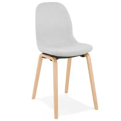 Esszimmerstuhl aus Holz mit Textilpolsterung | Designerstuhl CELTIK mit Komfort Polsterung | Beige Grau | 44,5x52,5x81 cm | Kadima Design