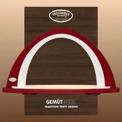 LED Schwibbogen WEIGLA "Weihnachtsdeko", rot (bordeaux, weiß), B:52cm H:29,7cm T:9cm, Holz, Schwibbögen, Fensterdekoration, Leerbogen zum Selbstbestücken