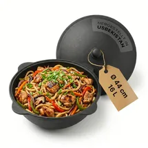 4big.fun Gusseisen Kasan 16L Deckel Topf Kazan WOK Kessel BBQ