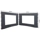 Quick Star Seitenteile für Pavillon 3x4 m 2 Stück Anthrazit 3 x 4 m