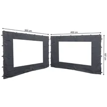 Quick Star Seitenteile für Pavillon 3x4 m 2 Stück Anthrazit 3 x 4 m