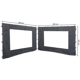 Quick Star Seitenteile für Pavillon 3x4 m 2 Stück Anthrazit 3 x 4 m
