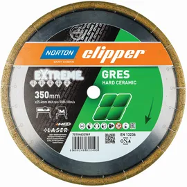 NORTON Clipper Diamant Trennscheibe extreme gres 350 x 25,4 mm für harte Fliesen