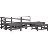 vidaXL 6-tlg Garten-Lounge-Set Grau Massivholz Kiefer Modell 8