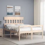 The Living Store Seniorenbett mit Kopfteil 120x200 cm Massivholz - Braun